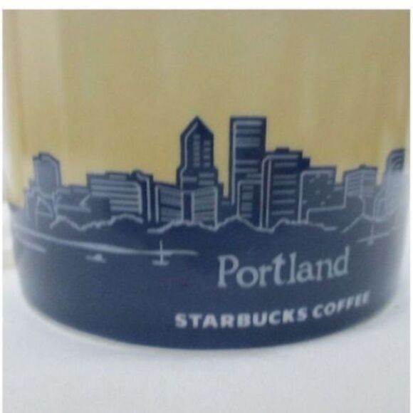 Starbucks Portland Collectible Coffee Cup Cream  City Mountains 20 Oz Logo Mug - Picture 5 of 9